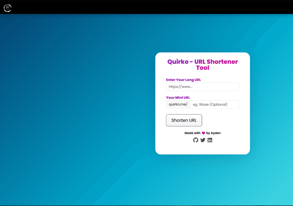 Quirko - URL Shortener